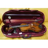 Antique violin in case