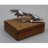 Jaguar car mascot mounted on trinket box