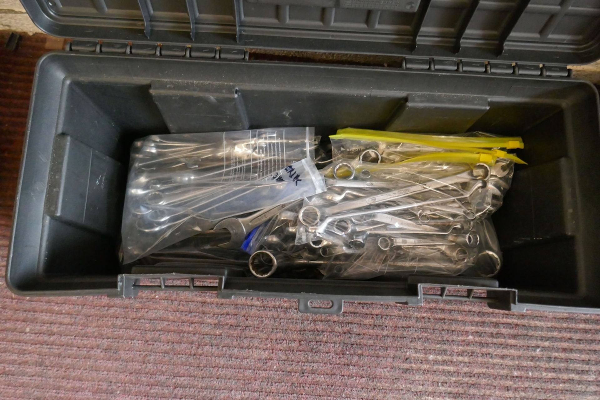 Toolbox full of spanners to include ring and combination - Image 2 of 3