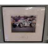 Framed photograph of Stirling Moss 1954-55 Mercedes Benz Goodwood Festival of Speed 1954 - Approx