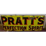 Large original enamel sign - Pratt?s Perfection Spirit - Approx size: 120cm x 46cm