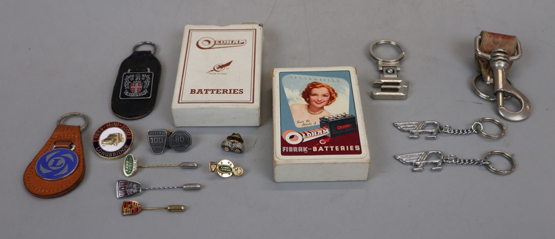 Motoring collectables to include badges, playing cards etc.