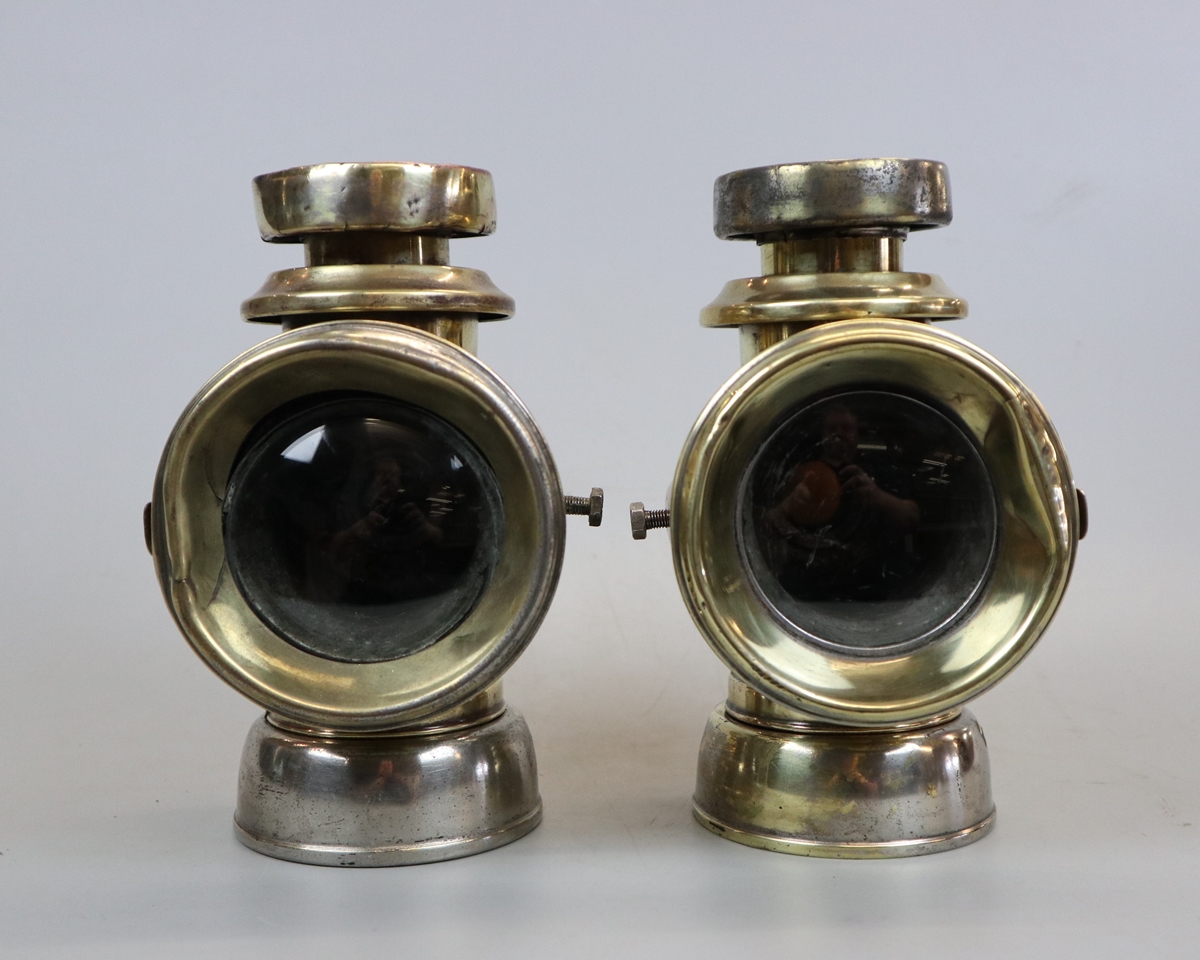 Pair of Lucas 'King of the Road' brass car lights circa 1900 - 1914 - Image 2 of 3