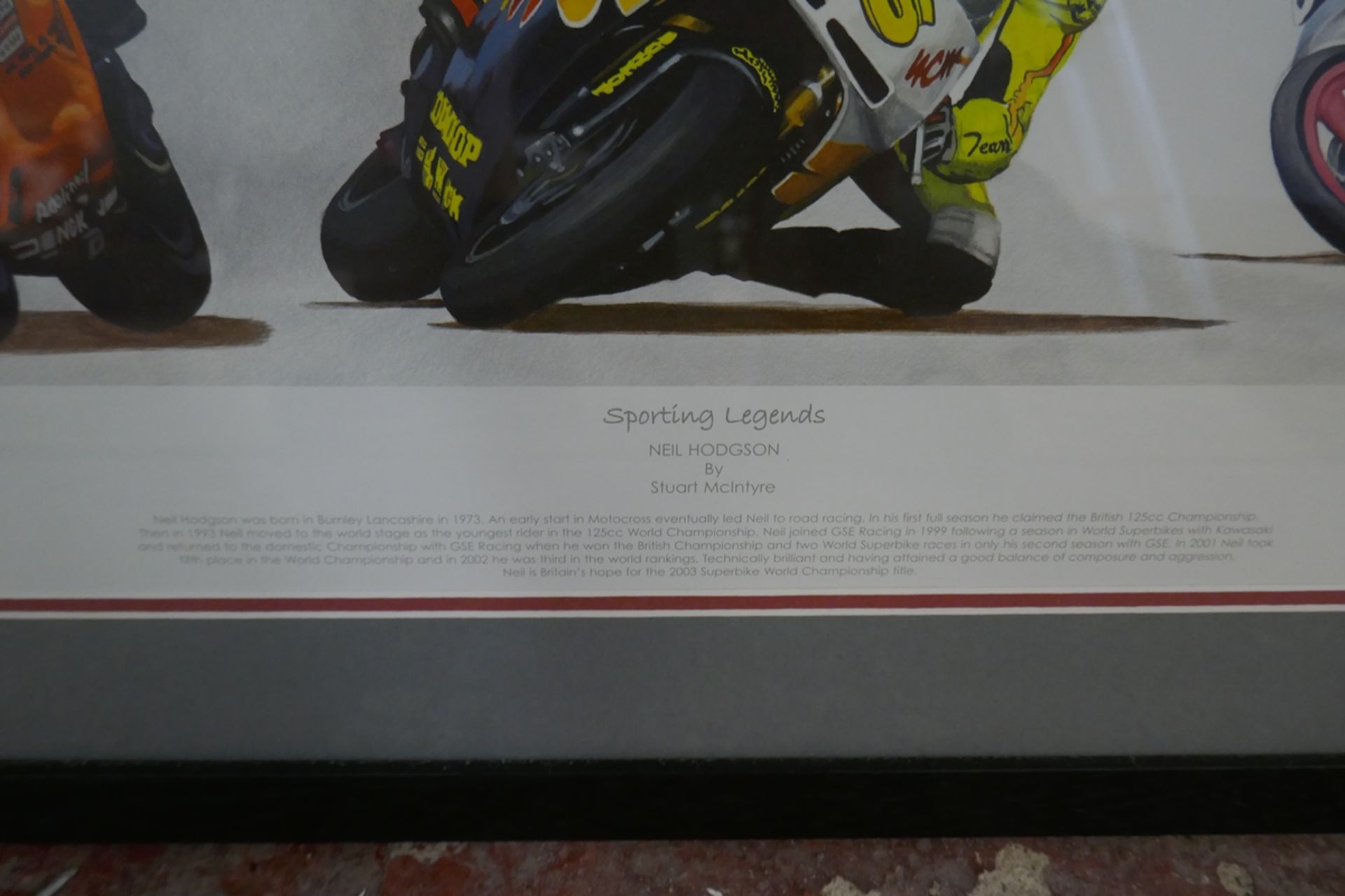 Sporting legends print - Neil Hodgson - Approx image size: 56cm x 44cm - Image 2 of 2