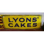 Original enamel sign - Lyons' Cakes - Approx size: 122cm x 46cm