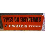 Large India Tyres metal sign - Approx image size: 152cm x 61cm