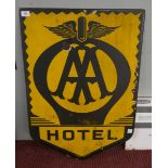 Original enamel sign - AA Hotel - Approx size: 56cm x 79cm