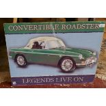 Reproduction metal sign of an MGB - Approx size: 70cm x 50cm