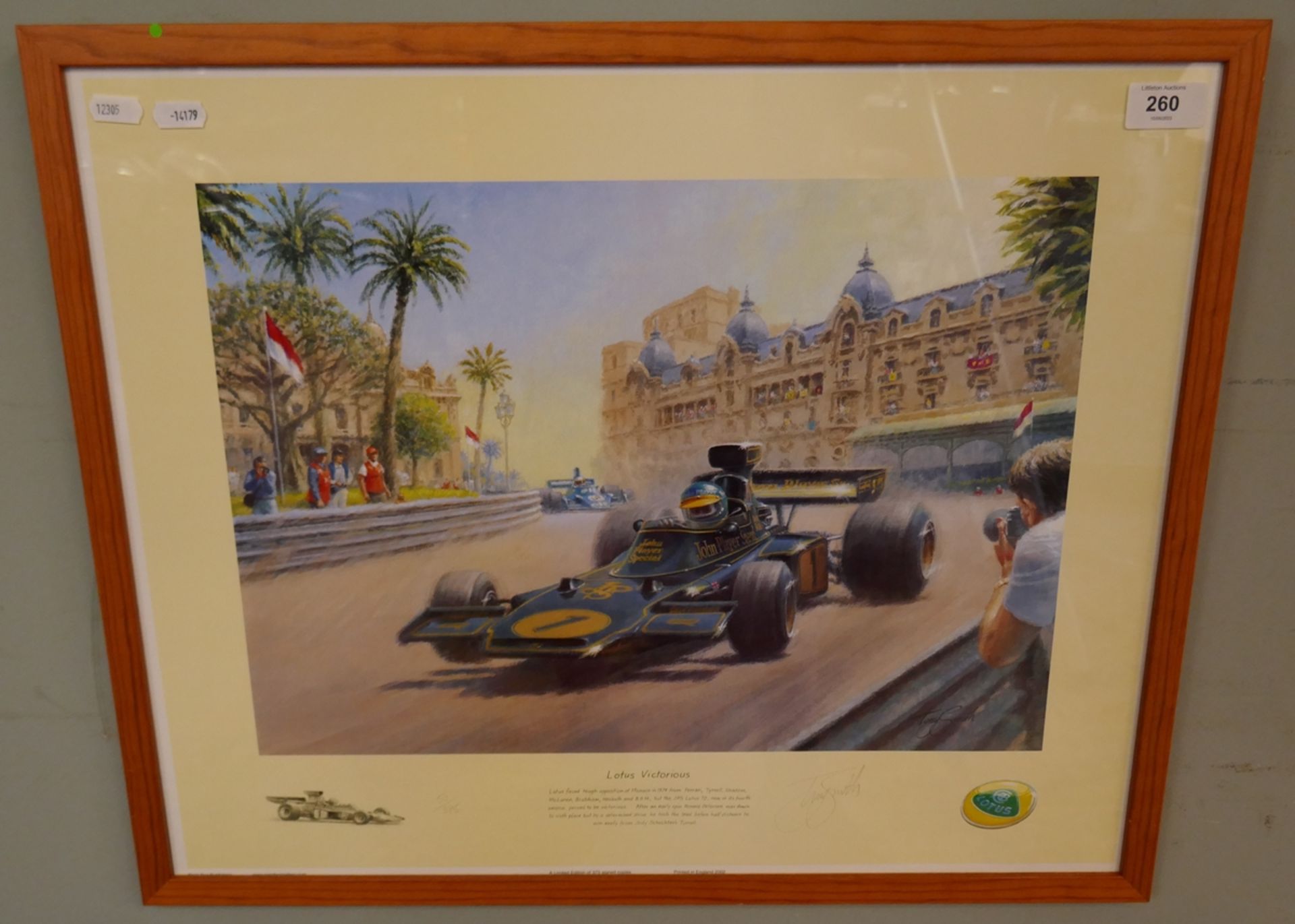 Signed Tony Smith L/E print - Lotus Victorious - Approx size: 45cm x 32cm