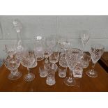 Collection of glass to include decanters