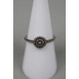 Stone set silver ring - Size N