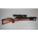 BSA .22 gas powered Super 10 air rifle with scope and case