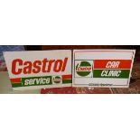 2 Castrol Oil metal advertising signs approx 60cm x 92cm