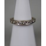 18ct white gold diamond ½ hoop ring - Size M