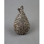 Fine 18ct white gold diamond set pear shaped pendant