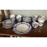 Diamond china tea set to include 9 cups, 11 saucers, 1 milk jug, 10 plates and 2 sandwich/cake