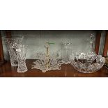 Collection of glassware to include cake stand