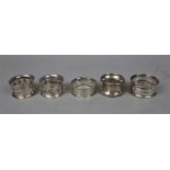 5 hallmarked silver napkin rings - Approx weight: 70g