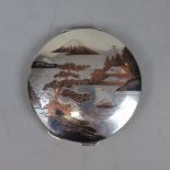 Japanese inlaid silver compact