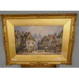 Watercolour Quimper - C J Keats - Image size: 48cm x 30cm