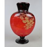 Schneider glass vase- Approx height: 33cm