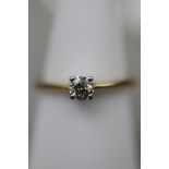 9ct gold ct diamond solitaire ring - Size N