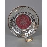 Silver dish together with a napkin ring - Approx weight: 147g