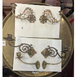 3 pairs of brass wall sconces