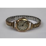 9ct gold cased ladies watch Aristo