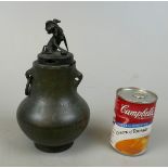 Bronze Chinese baluster vase 18thC- Approx height: 21cm