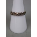 9ct gold diamond set ring - Size O