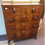 2 over 3 chest of drawers - Approx size W: 95cm D: 47cm H: 117cm