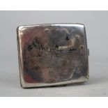 Silver cigarette case - Approx weight: 127g