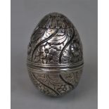 Silver egg shaped nutmeg grater