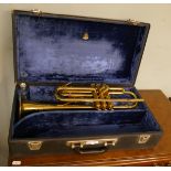 German brass trumpet marked B&M