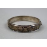 Silver engraved bangle