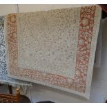 Beige and red pattern rug