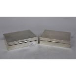 Pair of hallmarked silver cigarette boxes by Walker & Hall