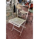 Folding metal bistro chair