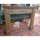 Marble fireplace with wooden surround Surround is approx W: 129cm H: 102cm
