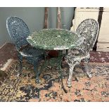 Aluminium bistro table with 2 chairs