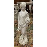 Stone statue of maiden - Approx height: 77cm