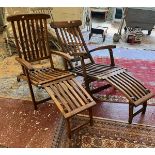 2 teak steamer chairs