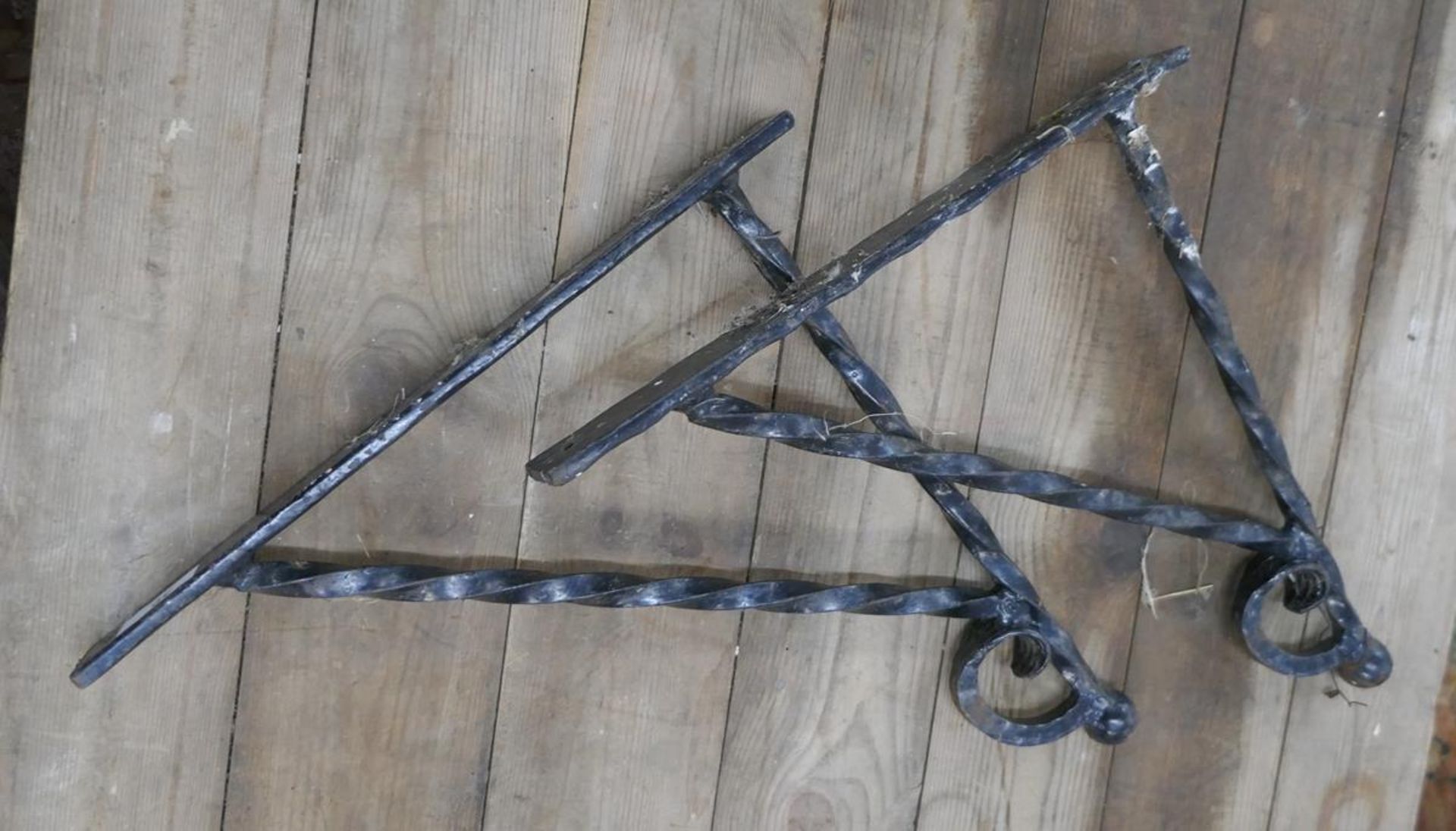 Pair of wrought iron brackets