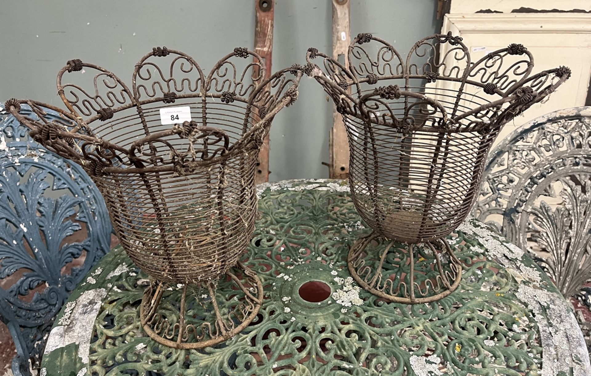 Pair of wire planters