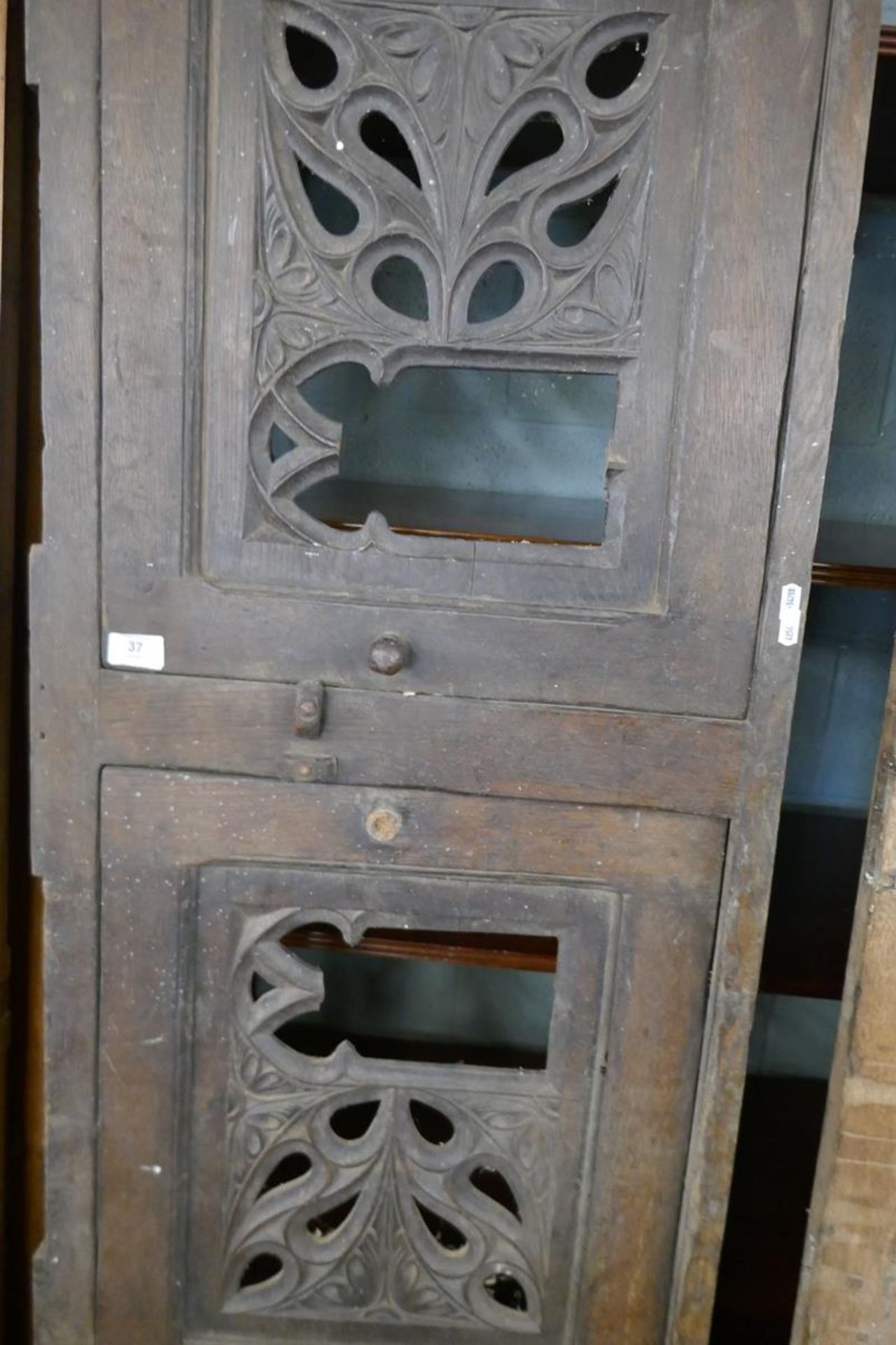 Large antique carved wooden hinged frontage - Image 2 of 4