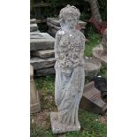 Stone statue of water maiden - Approx height: 112cm