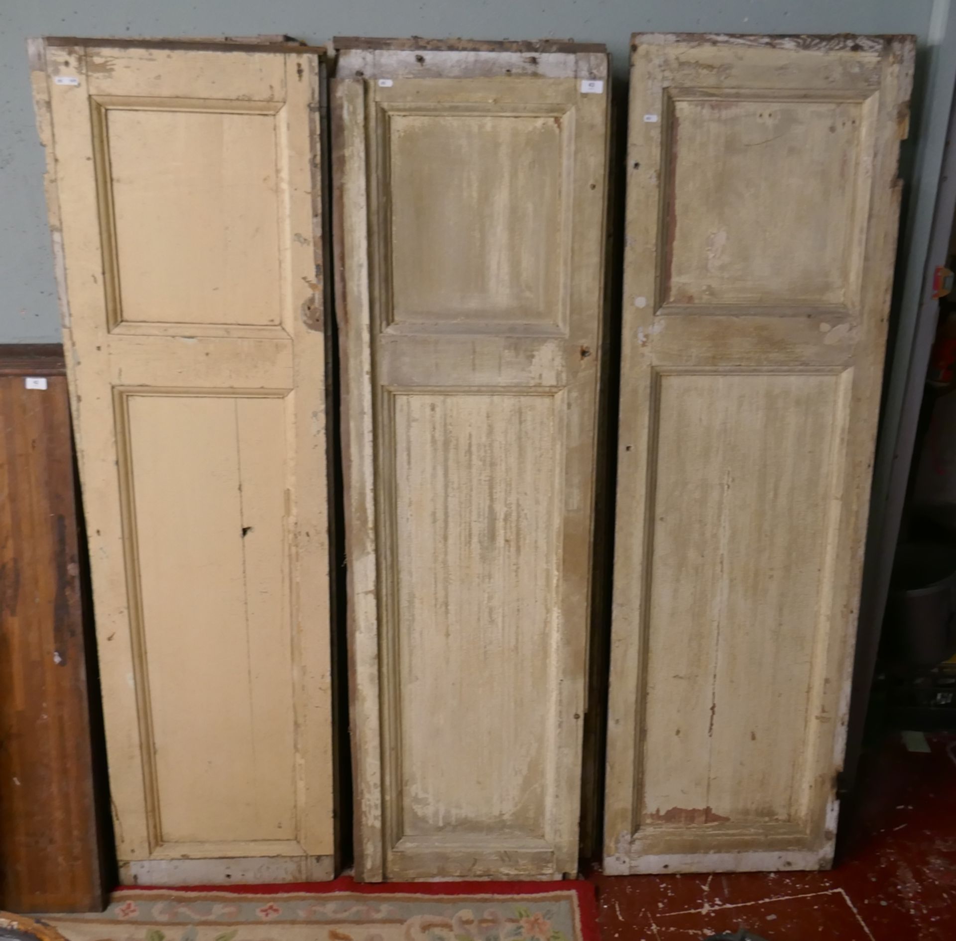 8 large pieces of wood panelling - approx 185cm x 55cm each