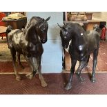Pair of large bronze horses - Approx height: 109cm