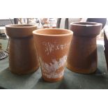 3 stoneware pots